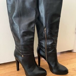 Tory Burch High Heel Black Leather Boots Size 10